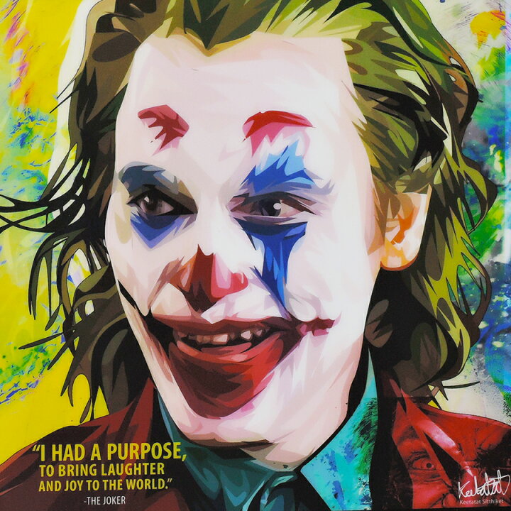 the joker art 楽天市場】ポップアートフレーム Joker（Joaquin Phoenix） ジョーカー（ホアキン・フェニックス） KEETATAT  SITTHIKET アートパネル インテリア 雑貨 店舗 内装 玄関 おしゃれ ポスター 絵 イラスト 壁掛け ヴィラン コミック 映画 キャラクター  : スマイルワゴン楽天市場店