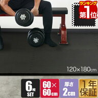 【楽天1位】トレーニングマット 筋トレ マット 大判 60cm 6枚組 厚手 20mm ジョイントマット 防音 防振 …