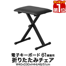 【楽天1位】RiZKiZ 電子キーボード 61鍵盤用 折りたたみチェア 折りたたみ式 高さ調整3段階 キーボード用オプション リズキズ ※キーボード本体・スタンド等は別売です。 1年保証 ■[送料無料]