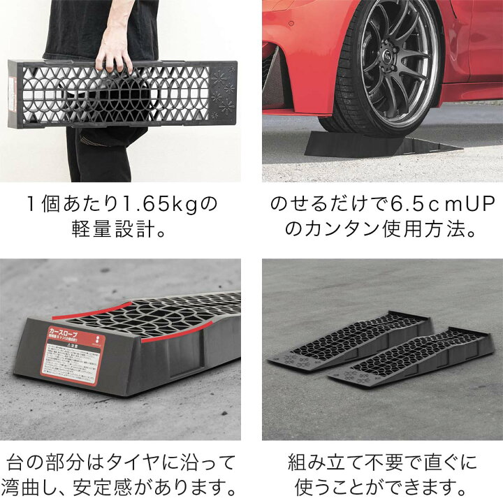 楽天市場】【楽天1位】カースロープ カーランプ 自動車用スロープ 2本 