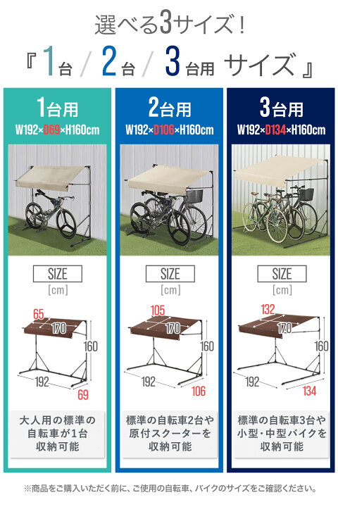 楽天市場】【楽天1位】自転車置き場 屋根 サイクルガレージ 1台/2台/3 