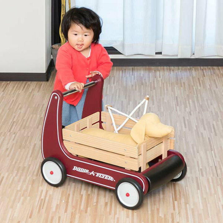 楽天市場 楽天1位 Radio Flyer ラジオフライヤー クラシックウォーカーワゴン 612a ミニ キャリーカート キャリーワゴン キッズワゴン ワゴン ベビーウォーカー 手押し車 台車 室内 外 外遊び おもちゃ 歩行練習 バランス感覚 知育玩具 子供 1年保証 送料無料