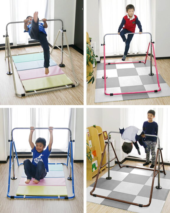 楽天市場】【楽天1位】RiZKiZ 鉄棒 室内 子供 耐荷重100kg 折りたたみ 