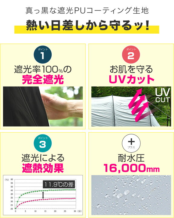 楽天市場】FIELDOOR テント 大型 ドームテント トンネルテント 620 