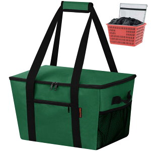 WOOOOF WOOF 保冷バッグ 大容量 5層断熱 エコバッグ 底板付き 買い物バッグ 巾着タイプ 買い物袋 蓋付き ファスナー付き ショッピングバッグ 取っ手付き 折りたたみ 持ち運び便利 繰り返し使え