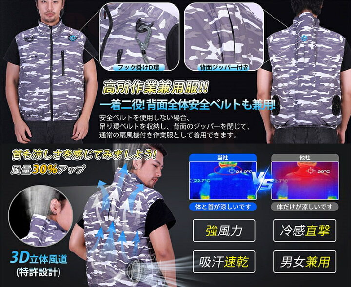 楽天市場】【2025新品】空調ウェア 空調作業服 作業服 冷蔵服 冷却服 