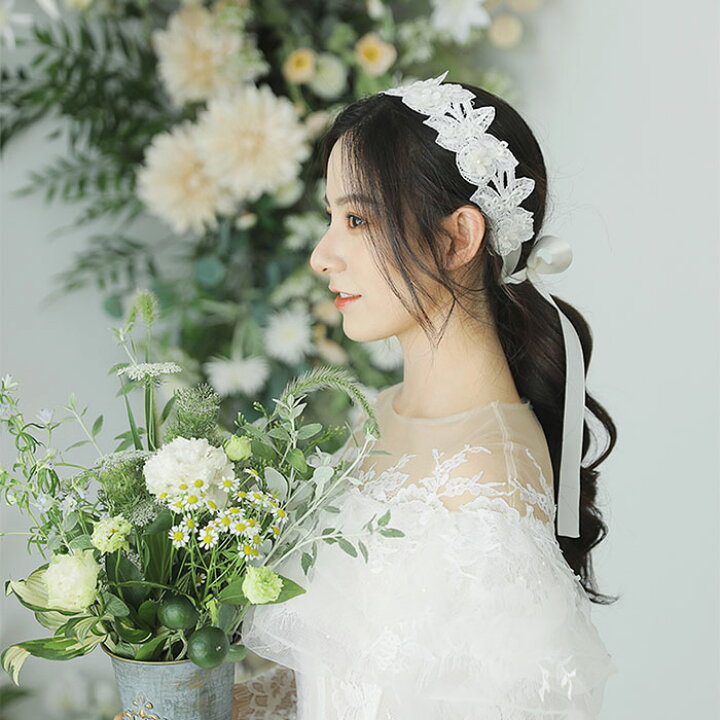 超お買い得！】 ヘッドドレス ヘアアクセ オーガンジー ピンク ブライダル 結婚式 ウェディング