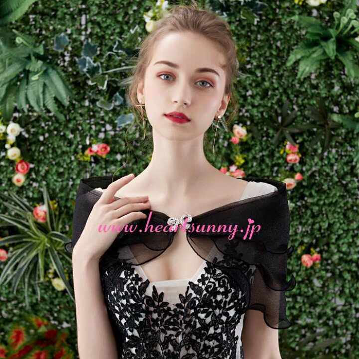 楽天市場 結婚式ボレロ シルクチュールストール ホワイト ピンク ブラック グレーの4色展開 透明感ボレロ 二の腕カバー ウェディングドレスストール パーティドレスショール Heartsunny P042 披露宴 二次会 発表会 演奏会 お呼ばれ ブライダル 花嫁 格安 激安