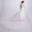ウェディングドレス Aライン ロングトレーン オフショルダー レース リボン☆HeartSunny☆E061☆サイズオーダーメイド…