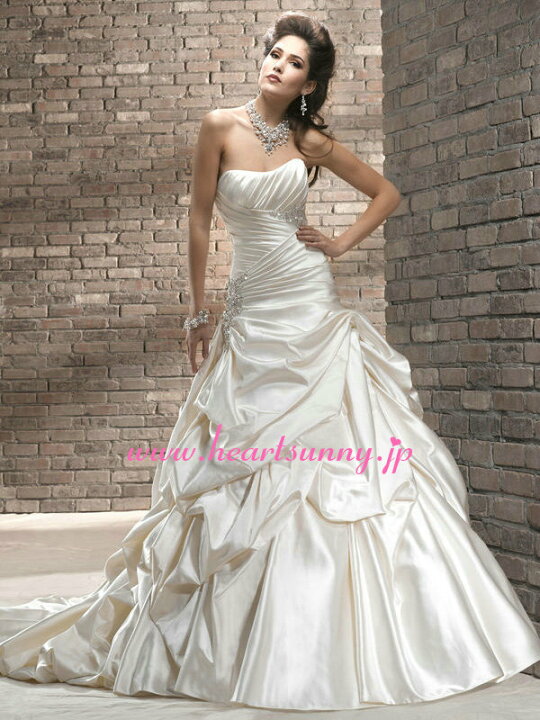 楽天市場】ウェディングドレス Aライン☆A052☆光沢サテン ボート  