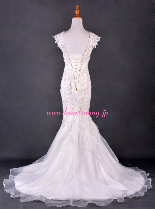 楽天市場】ウェディングドレス マーメイド☆B234☆取り外れる肩紐と  