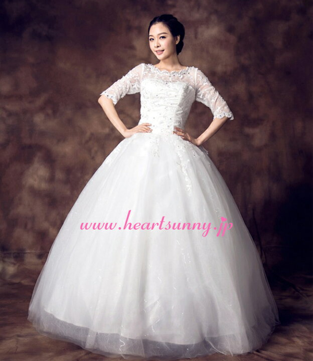 楽天市場】ウェディングドレス プリンセス☆E196☆ダイヤ飾り透明  