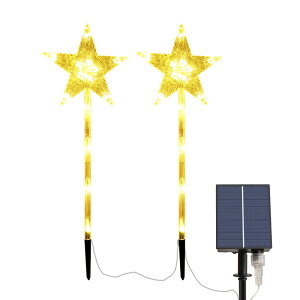 【ポイント 5倍UP !】星ソーラーライト クリスマス 飾り 埋め込みライト 屋外ガーデンデコレーションライト イルミネーションライト 庭園灯 芝生ランプ 自動点灯 芝生 庭 風景 ソーラー充電