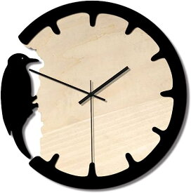 【期間限定★10倍UP！】ウッドペッカーウォールクロック 木製&アクリルウォールクロック アルミニウムポインター付き クリエイティブな装飾時計 リビングルーム ホームデコレーション用