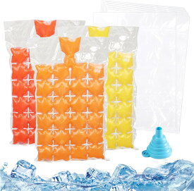 製氷袋【50枚セット】使い捨て 製氷袋 製氷皿 製氷器 四角氷 シリコン 透明 取り出しやすい 耐久性 多用途 DIY アイスポップ 漏斗付き 暑い夏に涼し 氷皿 氷 離乳食 メーカー