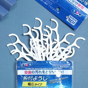 【時間限定! ポイント10倍!】極細 糸 デンタルフロス 大容量 歯間糸 しかんフロス 強い 細い 入りやすい狭い歯間 歯糸 切れないフロス 初心者用 携帯用 (50本入×2個 / ホワイト)