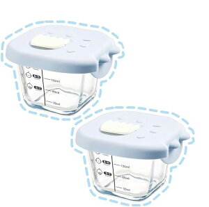 2個ガラス製フードボウル ふた付き離乳食容器 小さなミキシングボウル 密閉された離乳食ボックス 幼児用フードボウル 蓋付き小鉢 冷凍食品ボウル 離乳食用の瓶 調理用の準備ボウル