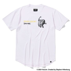 【スポンジ・ボブ　ステッカープレゼント】スポルディング　Tシャツ　スポンジ・ボブ　アイム レディー（半袖） H/S SHIRTS　ホワイト SMT24039S［SPALDING］【2024SS】