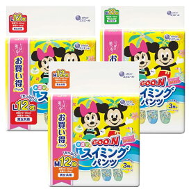 お買い物マラソン＼7/19 20時からポイント5倍！／グーン 水遊び用 スイミングパンツ 男女共用 Mサイズ Lサイズ Bigサイズ 12枚入