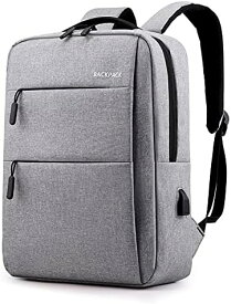 ビジネスリュック メンズ レディース 軽量 撥水 大容量 15.6インチPC対応 通勤 通学 出張 シンプル おしゃれ USBポート付き グレー スマイルライフ