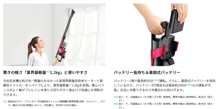 楽天市場】シャープ コードレススティック掃除機 EC-AR5X-P RACTIVE  