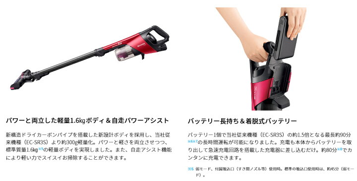 楽天市場】シャープ コードレススティック掃除機 EC-SR5-S RACTIVE Air 