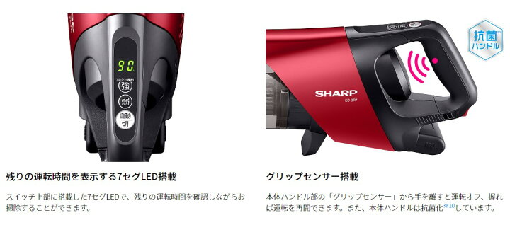 楽天市場】シャープ コードレススティック掃除機 EC-SR7-N RACTIVE Air  