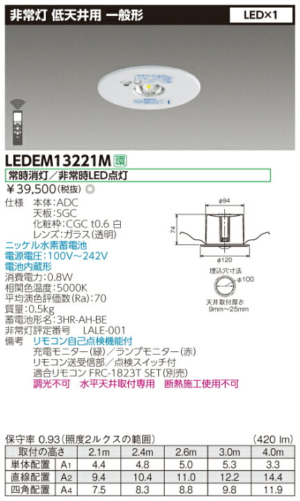楽天市場】(4台セット・送料無料)東芝ライテック LED非常灯  
