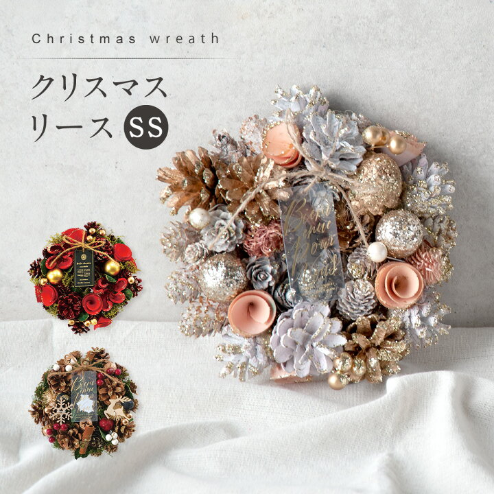 楽天市場】送料無料 クリスマス リース SSサイズ 17cm ナチュラル  