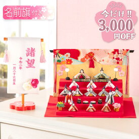 【今だけ!!3,000円OFF★1/21 正午まで】雛人形 コンパクト モダン おしゃれ かわいい お雛様 ミニ サイズ ひな人形 当店オリジナル名前旗セット ちりめん 小さい なごみ豆雛15人揃い 名前旗付き 刺繍 オリジナル おひな様 龍虎堂 リュウコドウ ※2月上旬以降発送予定