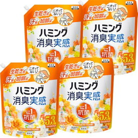 【ケース販売 大容量】ハミング消臭実感 生乾き臭・汗臭・加齢臭ニオってない リラックス＆フローラルの香り つめかえ用 1960g×4個 送料無料
