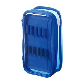 リヒトラブ XCOA リバーシブル クリヤーペンケース コバルトブルー A3800-8 送料無料