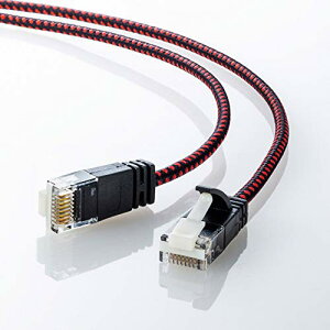 �T�����T�v���C CAT6A�׌a���b�V��LAN�P�[�u�� (0.5m) 10Gbps/500MHz RJ45 �c���܂�h�~ �u���b�N&���b�h ��������