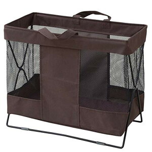 山善(YAMAZEN) 手荷物収納ボックス メッシュバスケット(幅45.5 奥行25cm) ブラウン HTB-M(BR) 送料無料