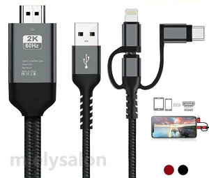 ��̌^ �ϊ��P�[�u�� HDMI ios14�Ή� YOUTUBE���e���r�Ō��� �X�}�z�̉�ʂ��e���r�ɉf�� IPHONE ANDROID TYPE-C TV�ɉf�� �g�т̓�����e���r�� ���g�N�Z�[��