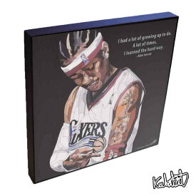 ポップアートフレーム Allen Iverson　アレン・アイバーソン2 KEETATAT SITTHIKET アートパネル インテリア 雑貨 店舗 内装 玄関 おしゃれ ポスター 壁掛け バスケットボール選手 NBA フィラデルフィア・76ers レジェンド スポーツ