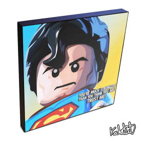 ポップアートフレーム SuperMan（LEGO）　スーパーマン（LEGO　レゴ） KEETATAT SITTHIKET アートパネル インテリア 雑貨 店舗 内装 玄関 おしゃれ ポスター 絵 イラスト 壁掛け ヒーロー コミック 映画 キャラクター