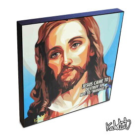 ポップアートフレーム Jesus Christ　ジーザス・クライスト KEETATAT SITTHIKET アートパネル インテリア 雑貨 店舗 内装 玄関 おしゃれ ポスター 絵 イラスト 壁掛け キリスト 宗教