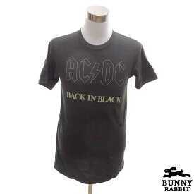 デザインTシャツ BUNNY RABBIT AC/DC エーシー・ディーシー ビンテージ風 ロック バンド フェス 黒 ブラック