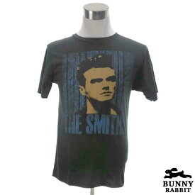 デザインTシャツ BUNNY RABBIT THE SMITH ザ・スミス ビンテージ風 UK パンク ロック ポスト・パンク バンド フェス 黒 ブラック バンドTシャツ