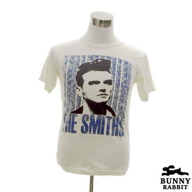 デザインTシャツ BUNNY RABBIT THE SMITH ザ・スミス ビンテージ風 UK パンク ロック ポスト・パンク バンド フェス 白 ホワイト