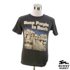 デザインTシャツ BUNNY RABBIT Deep Purple ディープ・パープル ビンテージ風 ハードロック ロック バンド フェス 黒 ブラック