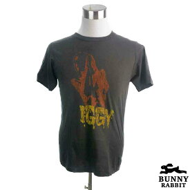 デザインTシャツ BUNNY RABBIT Iggy&The Stooges イギー・アンド・ザ・ストゥージズ ビンテージ風 パンクロック ロック イギーポップ パンク バンド フェス 黒 ブラック バンドTシャツ
