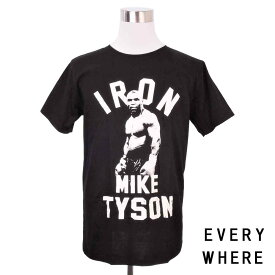 デザインTシャツ EVERY WHERE マイク・タイソン Mike Tyson ボクシング 黒 Black Tシャツ プリントTシャツ 個性的 男女兼用 S M L