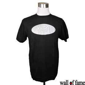 バンドTシャツ Wall of fame KORN コーン 音楽 プリントTシャツ グッズ ヘヴィメタル メタル 90年代 ロック フェス ファッション 洋楽 Tシャツ 男女兼用 サイズM＆L