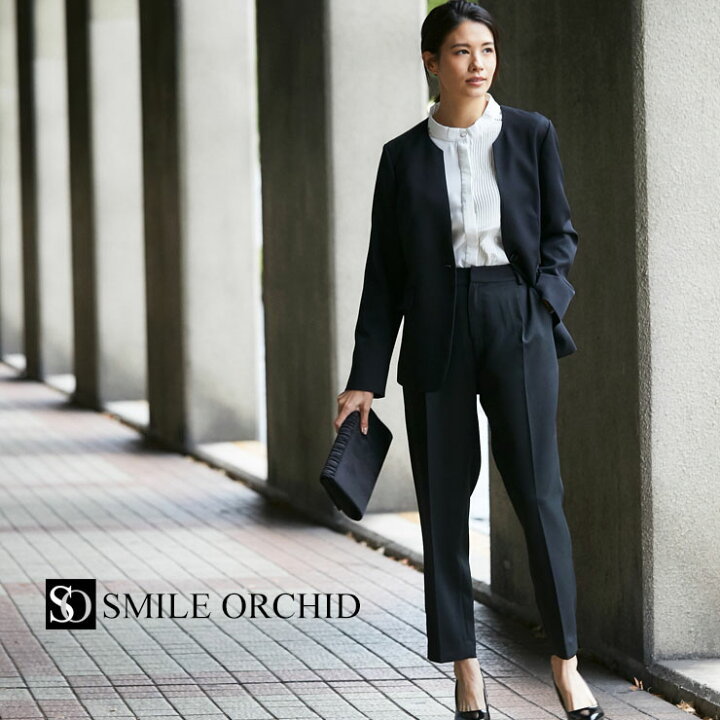 楽天市場 ノーカラージャケット テーパードパンツ2点セットアップスーツ 春 夏 秋 冬 秋冬 春夏 Smile Orchid So1 3 Smile Orchid