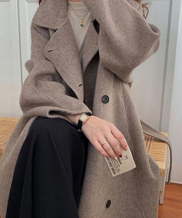 楽天市場】ウール100％スタンドカラーオーバーサイズコート スタンド  