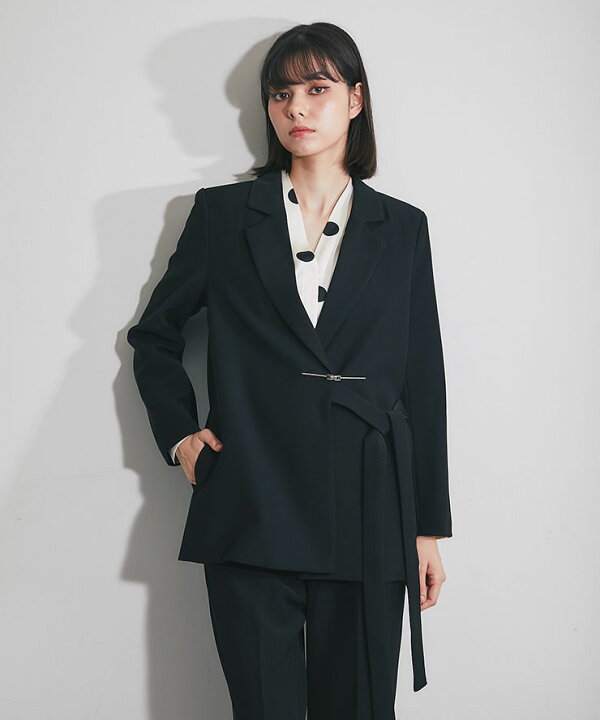 楽天市場】メタリック ボタン 付き ジャケット ＆ スラックス パンツ 