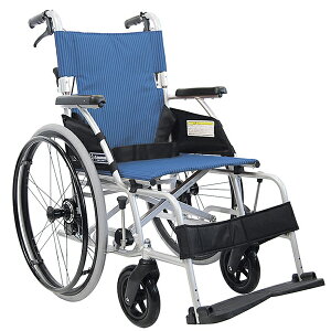 直送品A カワムラサイクル 車椅子 車いす 車イス 軽量ベーシックモジュール車いす 自走用 No.92 青ストライプ 介護用品 介護 BML22-40SB 同梱不可 代引不可