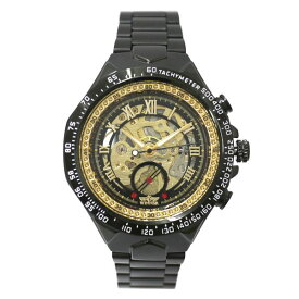 自動巻き腕時計 ATW038-BKYG フルスケルトン＆ローマ数字文字盤 ゴールド メタルベルト 手巻き時計 機械式腕時計 メンズ腕時計 送料無料